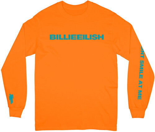 Billie Eilish - Billie Eilish Don't Smile Unisex Long Sleeve T-Shirt Medium (Large Item, Medium Long Sleeve Shirt, Orange) | T-Shirt