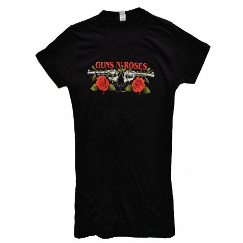Guns N Roses - Juniors Guns N' Roses: Roses And Pistols T-Shirt,Black,X-Large | Apparel