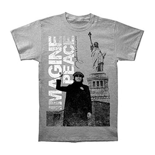 John Lennon - Beatles Men'S Imagine Slim Fit T-Shirt Small Grey | Apparel