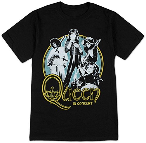 Queen - Men'S Queen In Concert T-Shirt, Black, Large | Apparel
