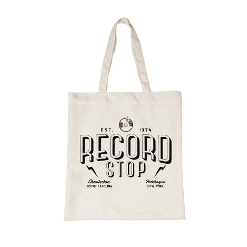 Record Stop Canvas Tote Bag