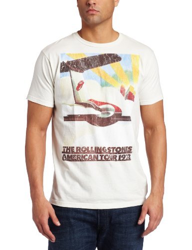 The Rolling Stones - Men'S The Rolling Stones 1972 Plane Tour T-Shirt, White, Medium | Apparel