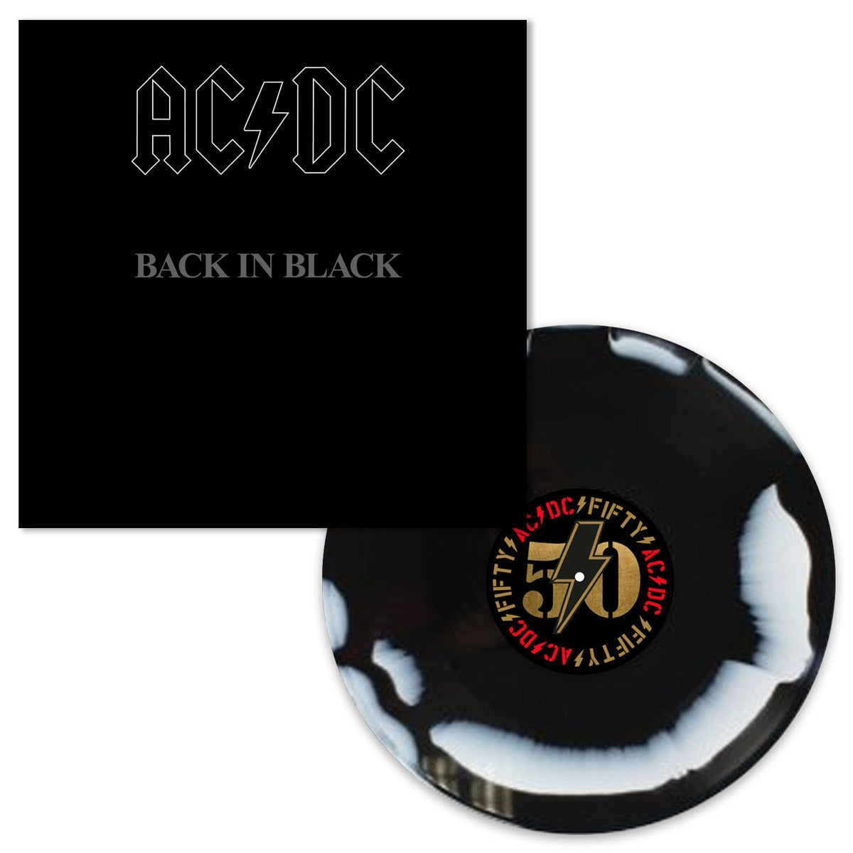 AC/DC - Back In Black: 50th Anniversary (Limited Edition, Black & White Marble Colored Vinyl) | Vinyl