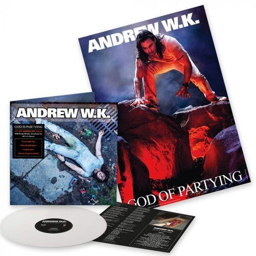 Andrew W.K. - God Is Partying (Parental Advisory Explicit Lyrics, Colored Vinyl, White, Poster) | Vinyl