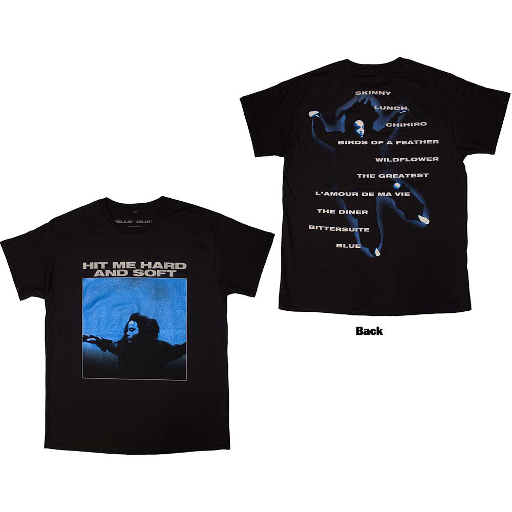 Billie Eilish - Hit Me Hard And Soft Tracklist T-Shirt - Black | Apparel Black
