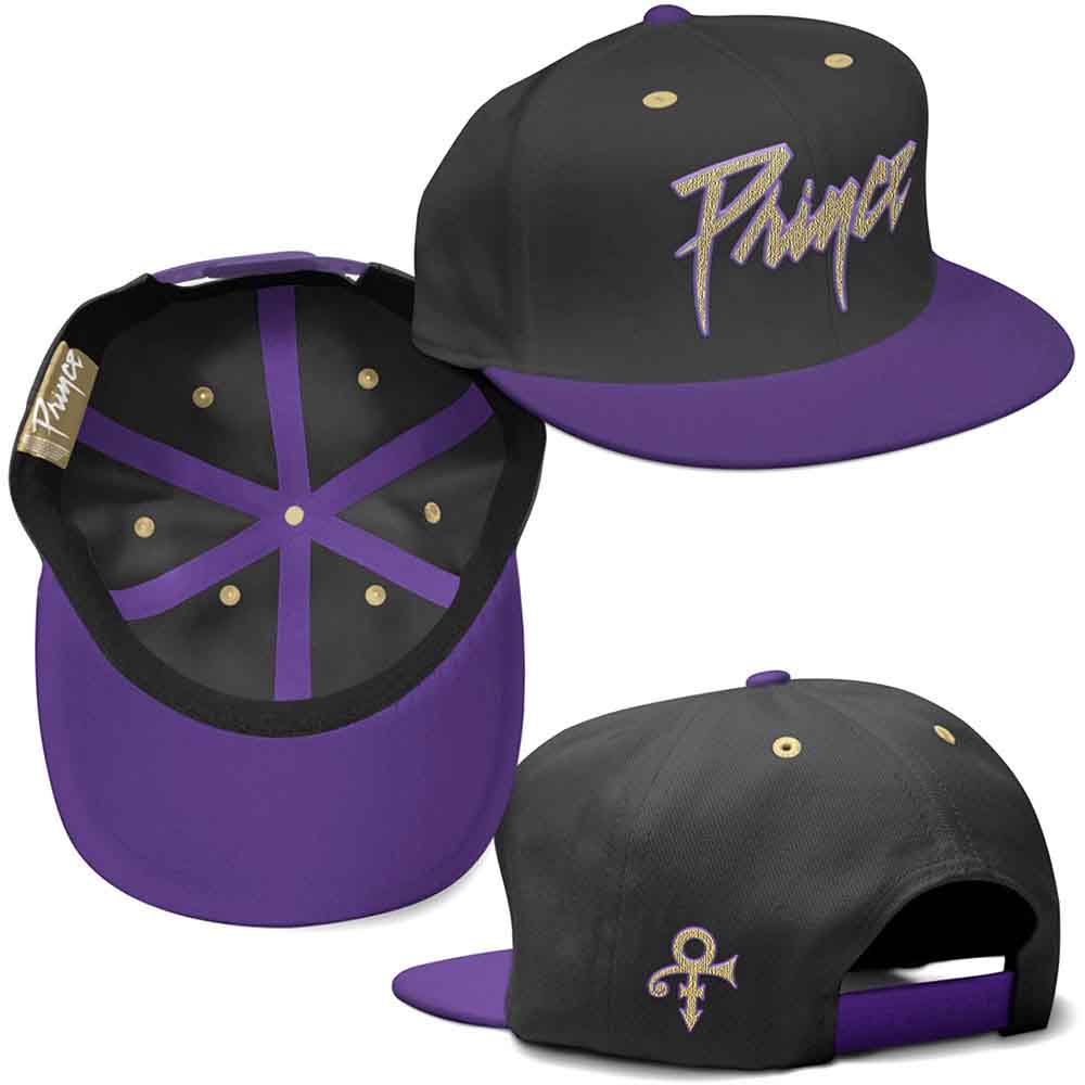 Prince - Gold Logo & Symbol | Hat Black, Purple