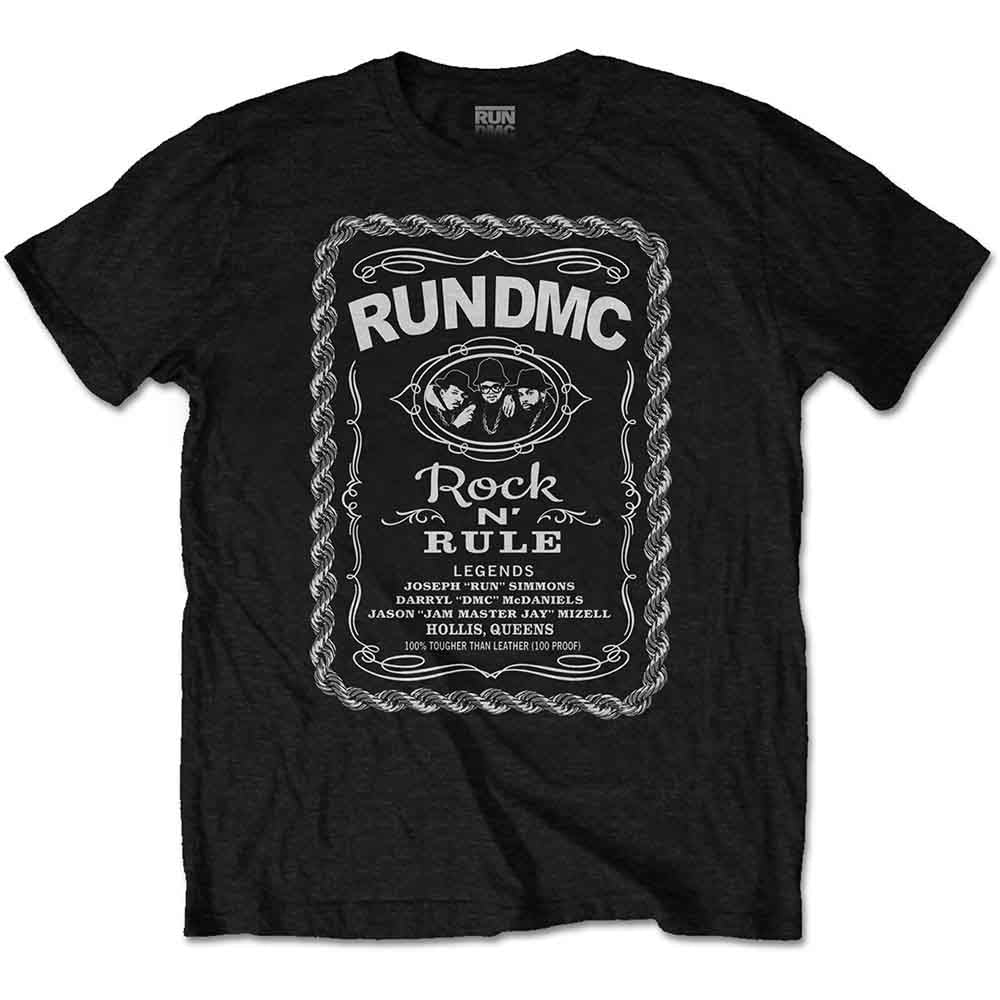 Run DMC - Rock N' Rule Whiskey Label | T-Shirt Black
