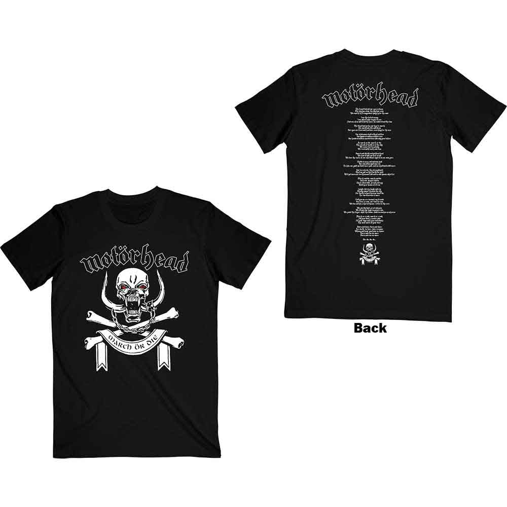 Motorhead - March or Die Lyrics | T-Shirt Black