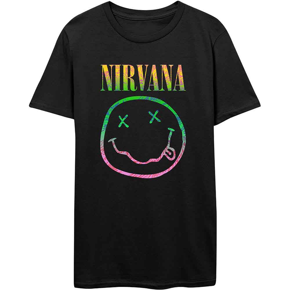 Nirvana - Sorbet Ray Happy Face | T-Shirt Black