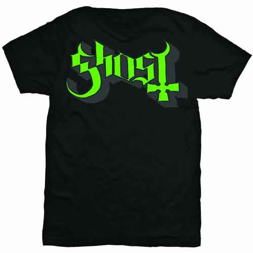 Ghost - Green/Grey Keyline Logo | T-Shirt Black