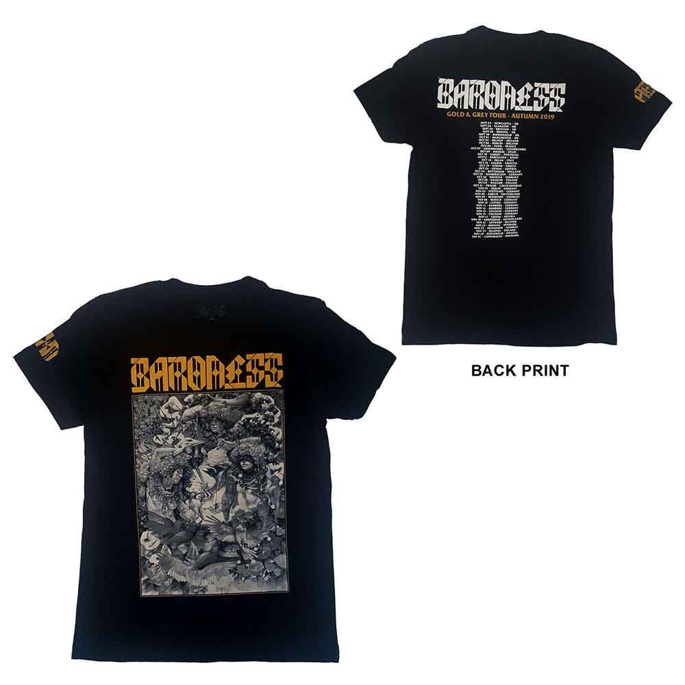 Baroness - Gold & Grey Date back | T-Shirt Black