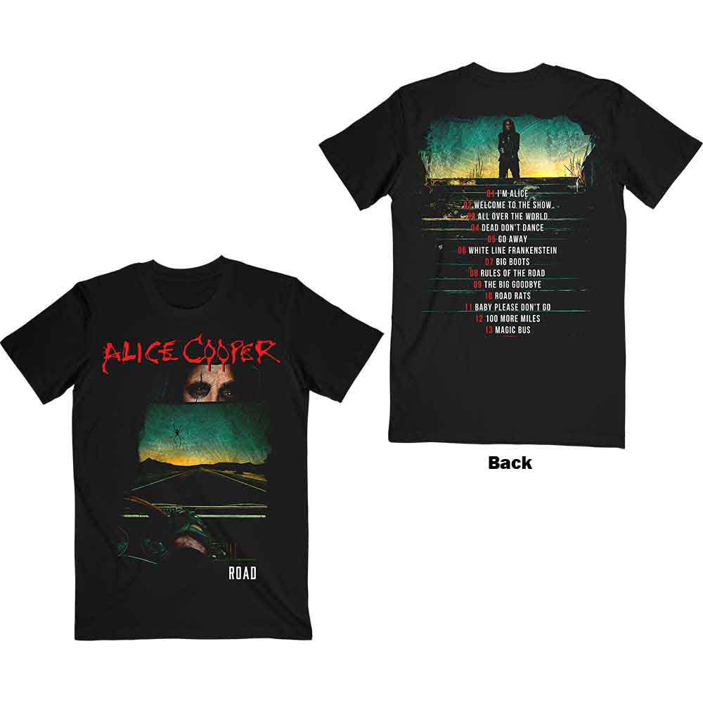 Alice Cooper - Road Cover Tracklist | T-Shirt Black