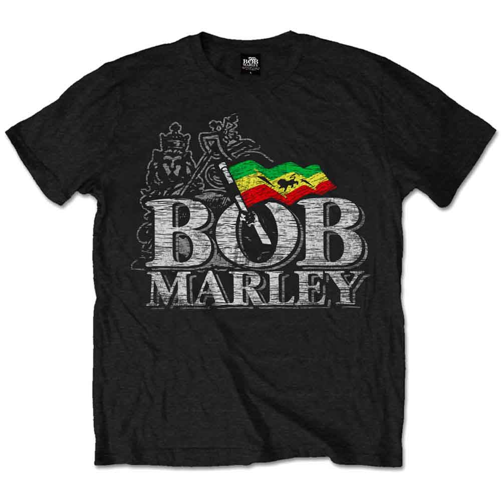 Bob Marley - Distressed Logo | T-Shirt Black