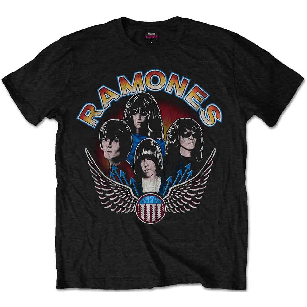 Ramones - Vintage Wings Photo | T-Shirt Black
