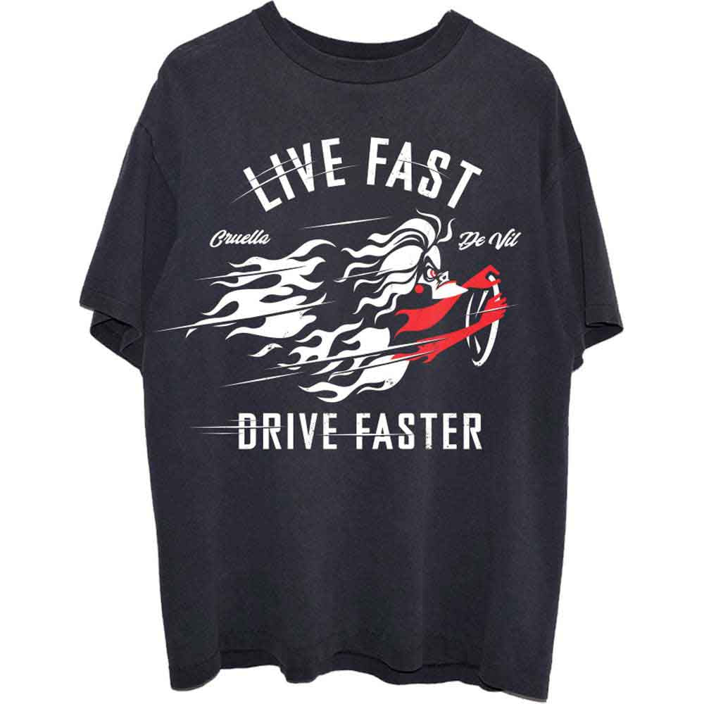 Disney - 101 Dalmatians Cruella Live Faster | T-Shirt Black