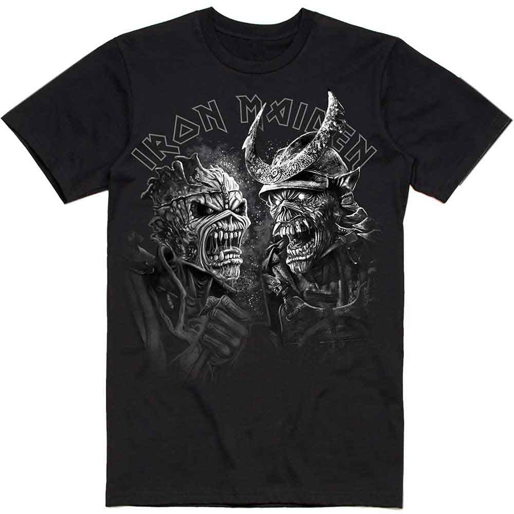 Iron Maiden - Senjutsu Large Grayscale Heads | T-Shirt Black