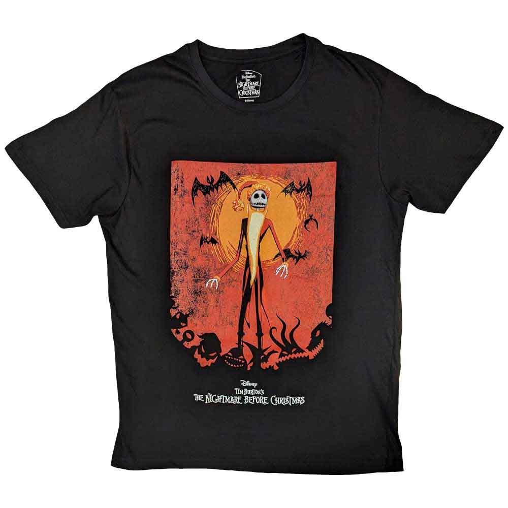 Disney - The Nightmare Before Christmas Jack Orange Sun & Logo | T-Shirt Black
