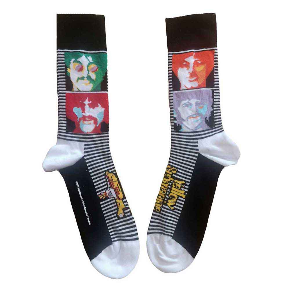 The Beatles - Yellow Submarine Sea of Science Faces Colour | Socks Black