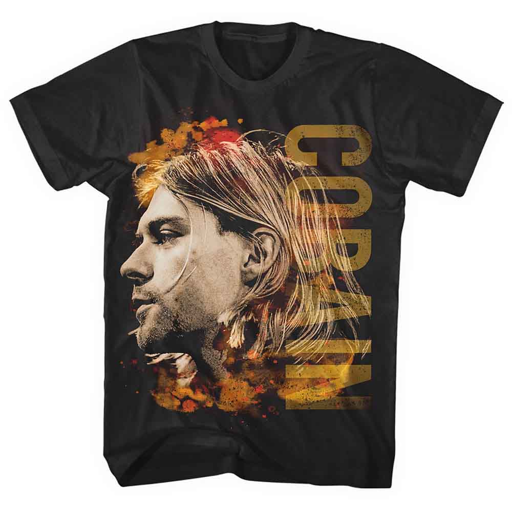 Kurt Cobain - Coloured Side View | T-Shirt Black