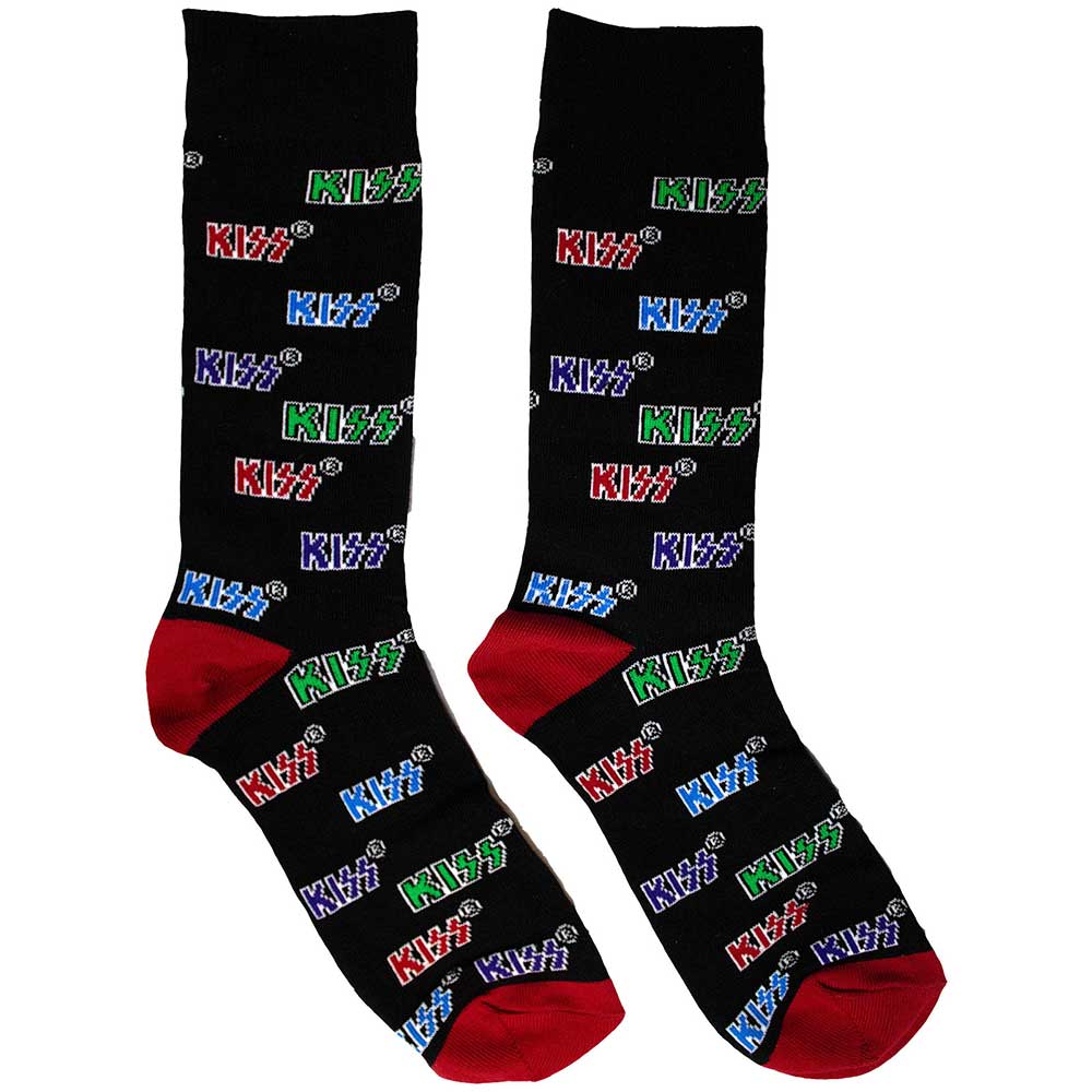 KISS - Coloured Logos Pattern | Black
