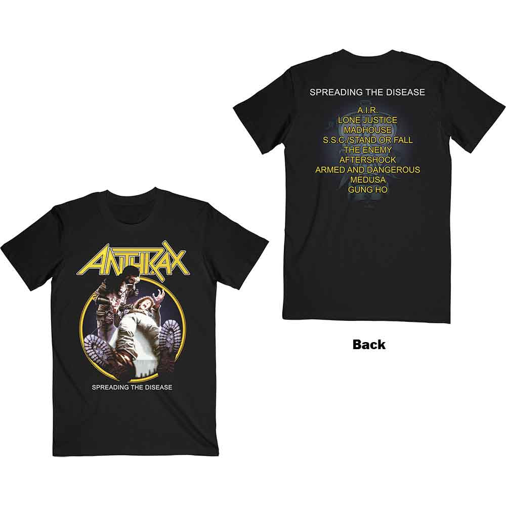 Anthrax - Spreading The Disease Track list | T-Shirt Black