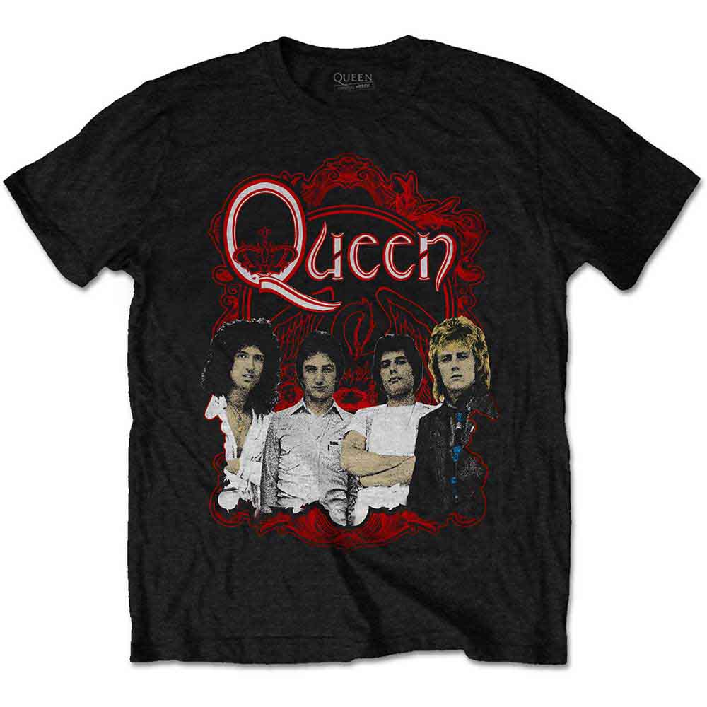 Queen - Ornate Crest Photo | T-Shirt Black