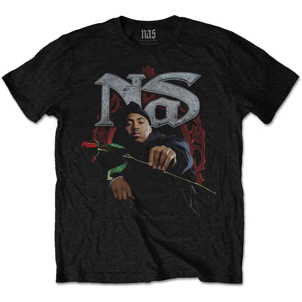 Nas - Red Rose | T-Shirt Black