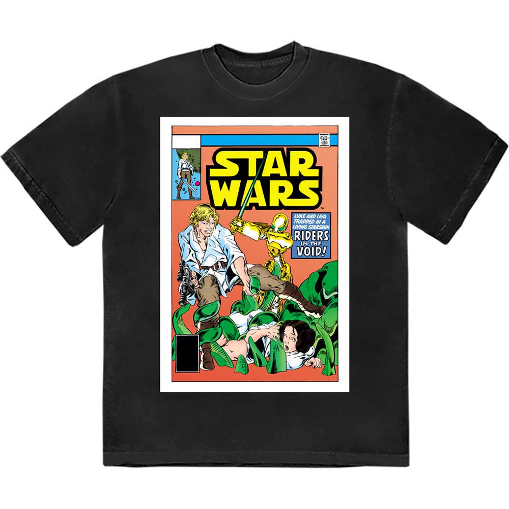 Star Wars - Luke & Leia Comic Cover | T-Shirt Black