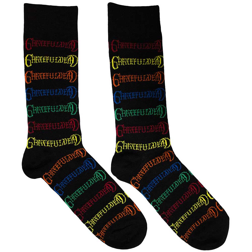 Grateful Dead - Coloured Logos Pattern | Black