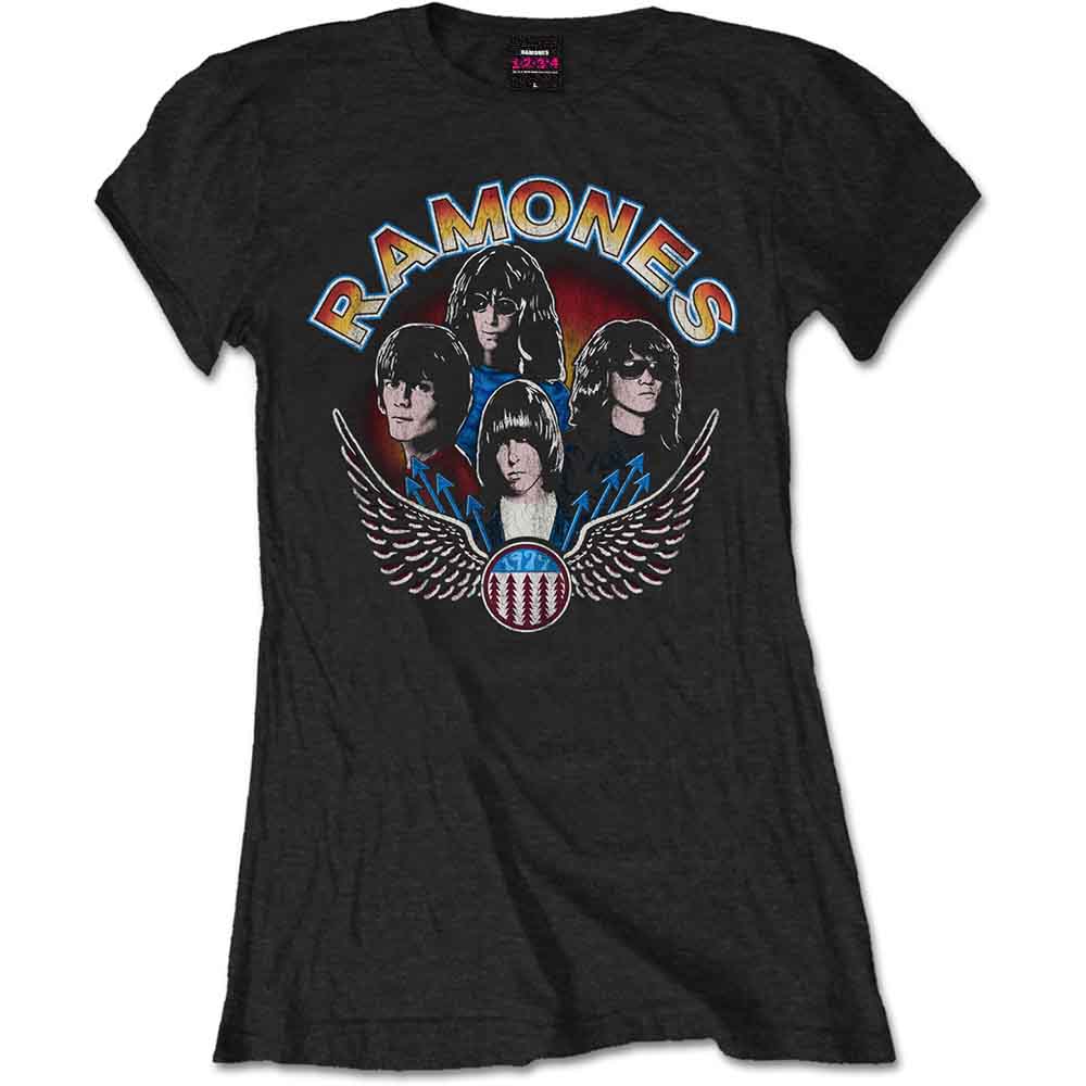 Ramones - Vintage Wings Photo | T-Shirt Black