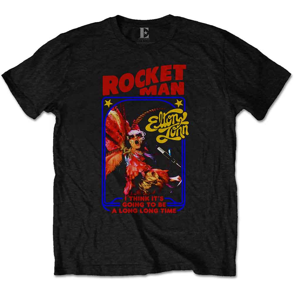 Elton John - Rocketman Feather Suit | T-Shirt Black