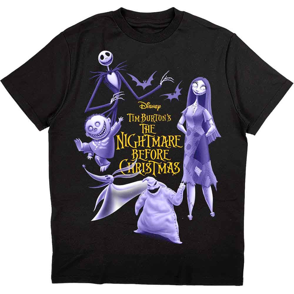 Disney - The Nightmare Before Christmas Purple Characters | T-Shirt Black