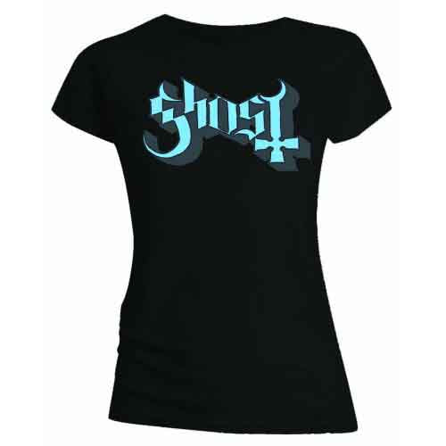Ghost - Blue/Grey Keyline Logo | T-Shirt Black