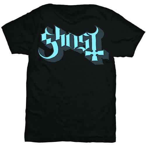 Ghost - Blue/Grey Keyline Logo | T-Shirt Black