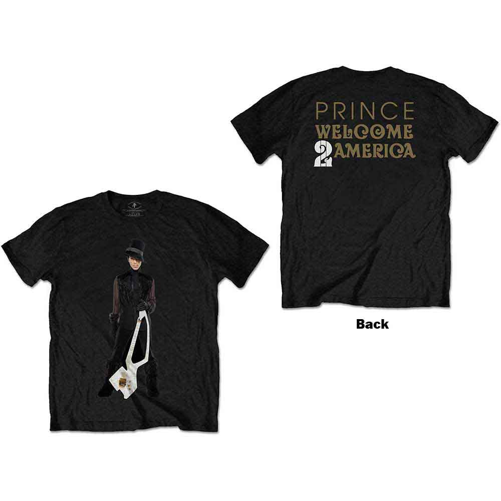 Prince - W2A White Guitar | T-Shirt Black