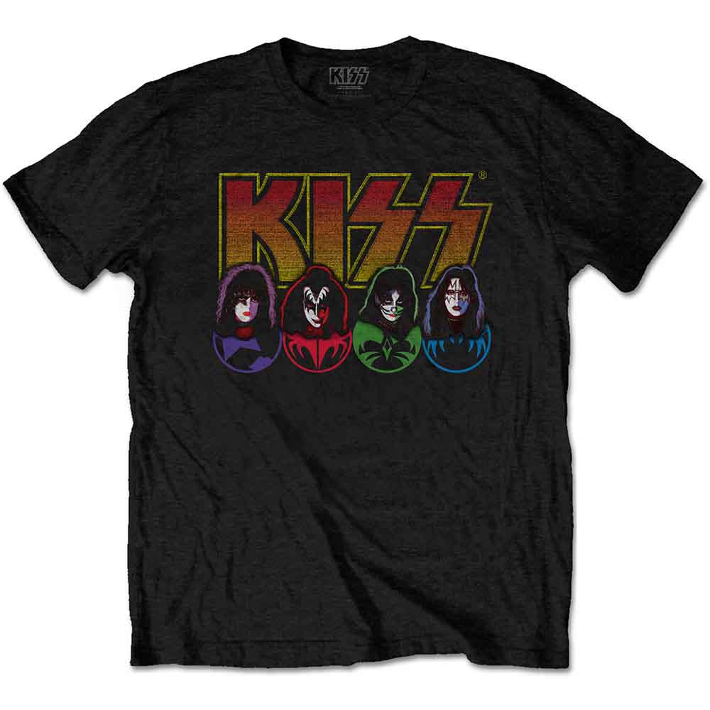 KISS - Logo, Faces & Icons | T-Shirt Black