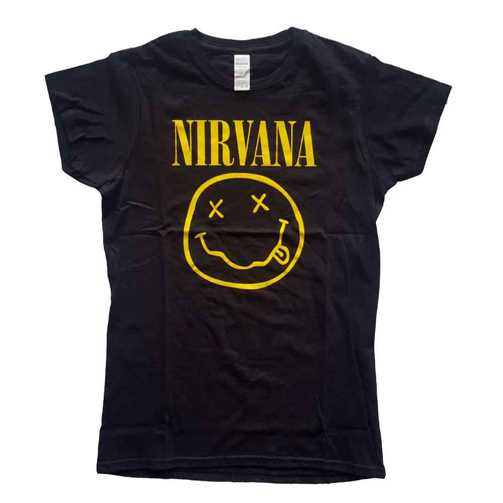 Nirvana - Yellow Happy Face | T-Shirt Black