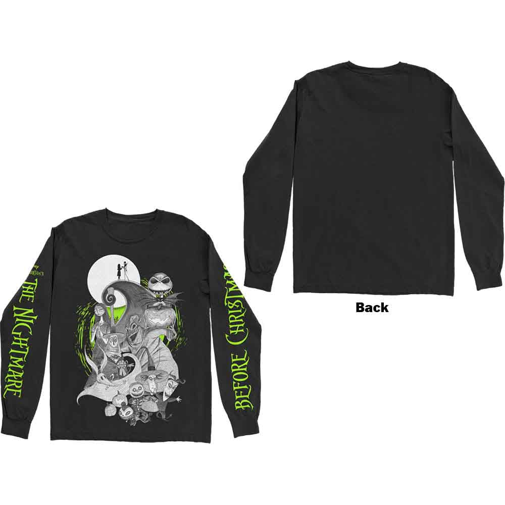 Disney - The Nightmare Before Christmas Characters Green Glow | T-Shirt Black