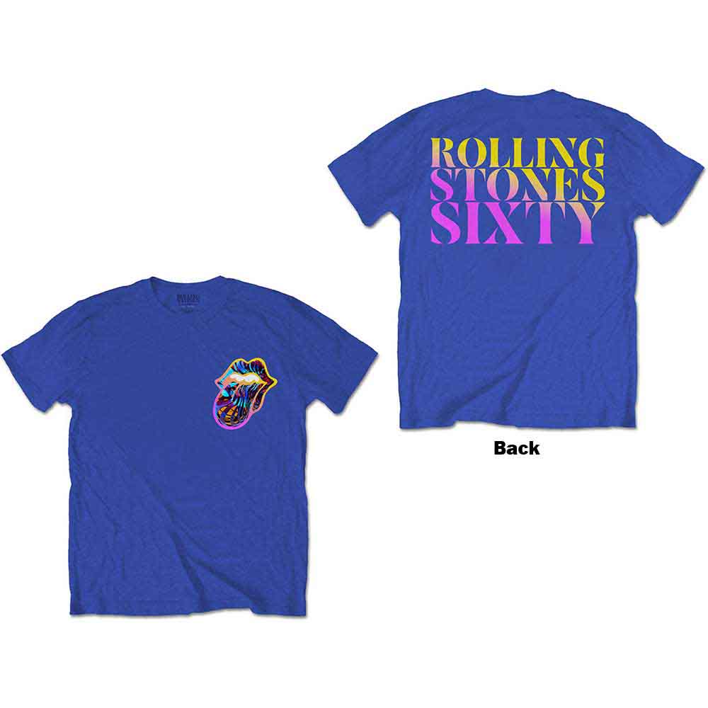 The Rolling Stones - Sixty Gradient Text | T-Shirt Blue