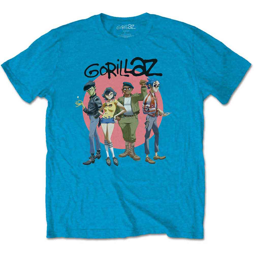 Gorillaz - Group Circle Rise | T-Shirt Blue