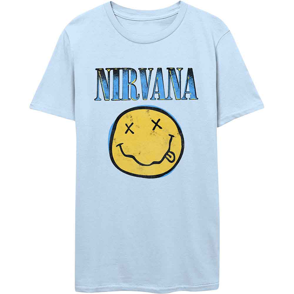 Nirvana - Xerox Happy Face Blue | T-Shirt Blue
