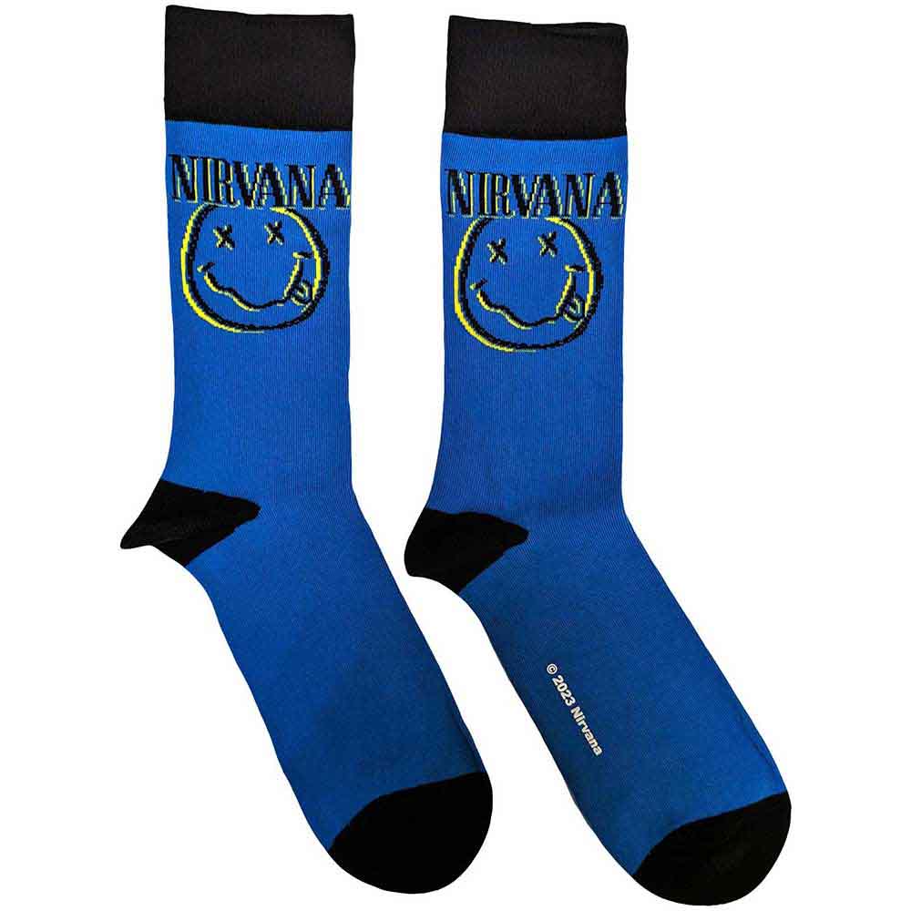 Nirvana - Inverse Happy Face | Socks Blue