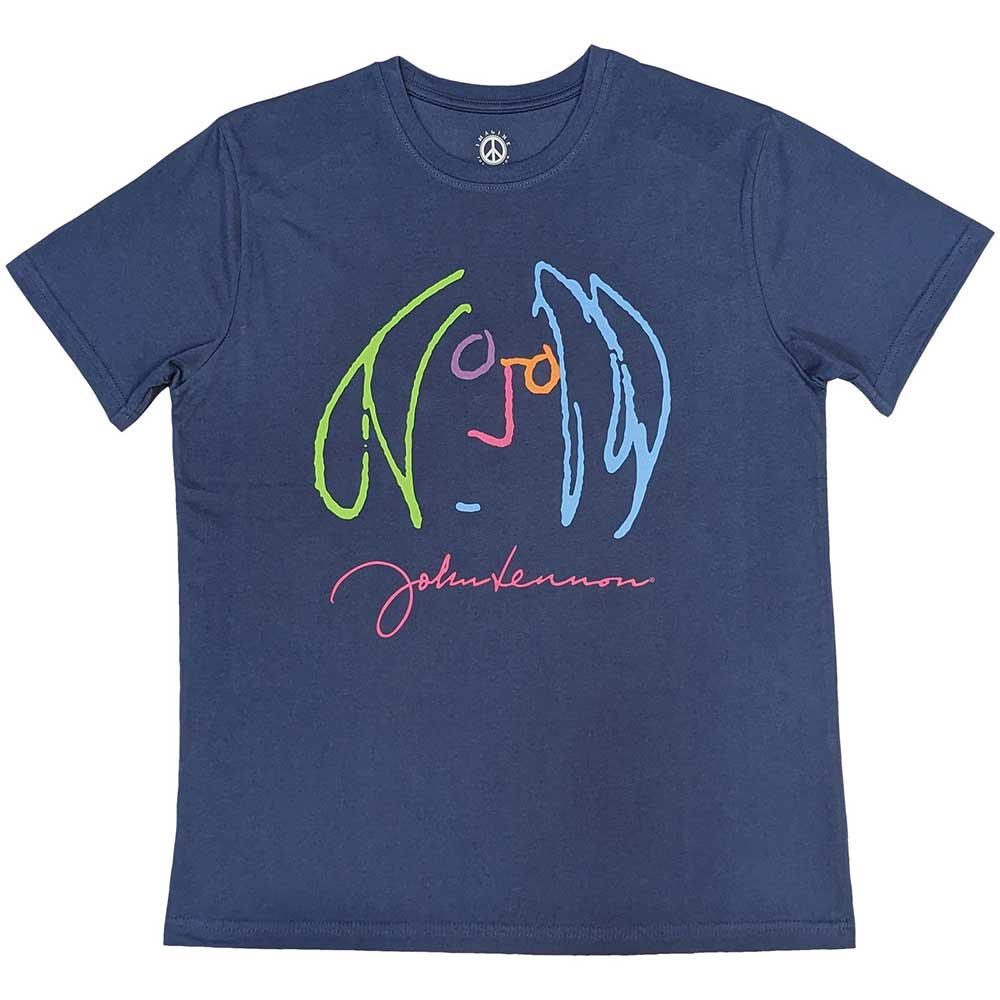 John Lennon - Self Portrait Full Colour | T-Shirt Blue