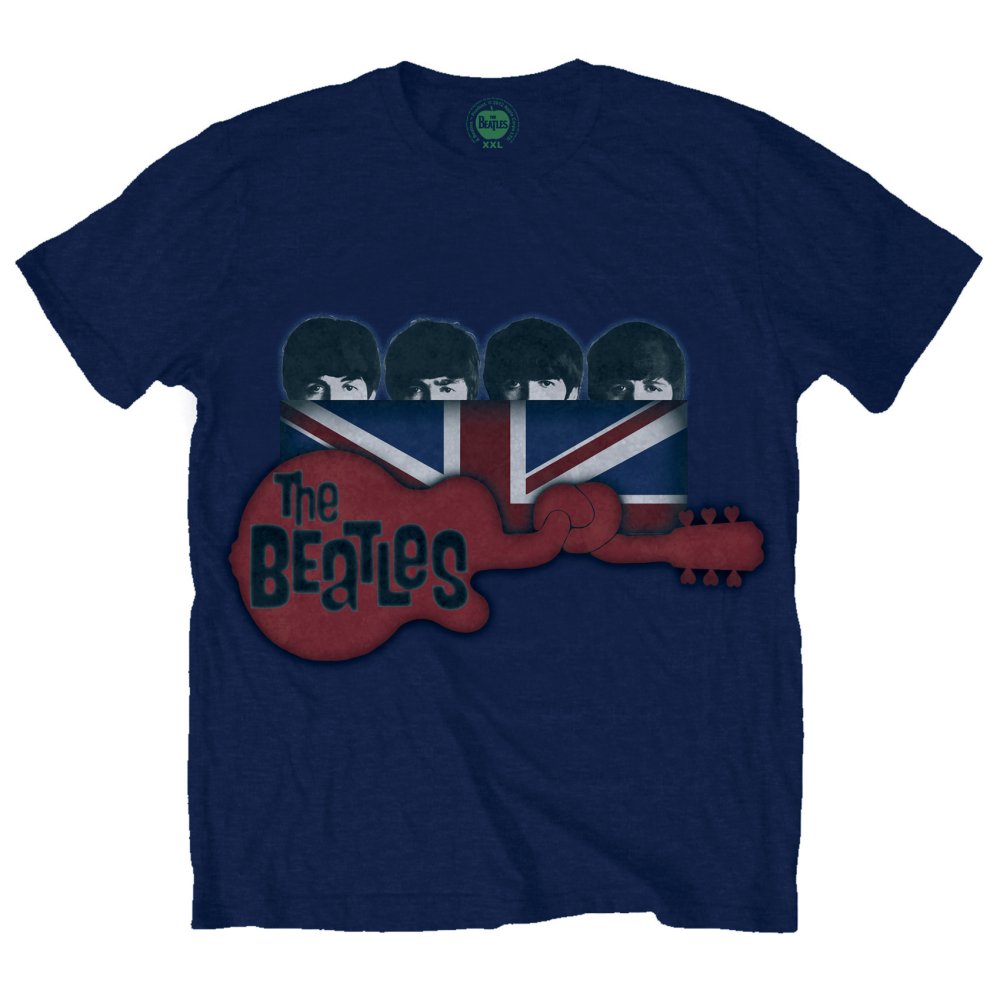 The Beatles - Guitar & Flag | T-Shirt Blue