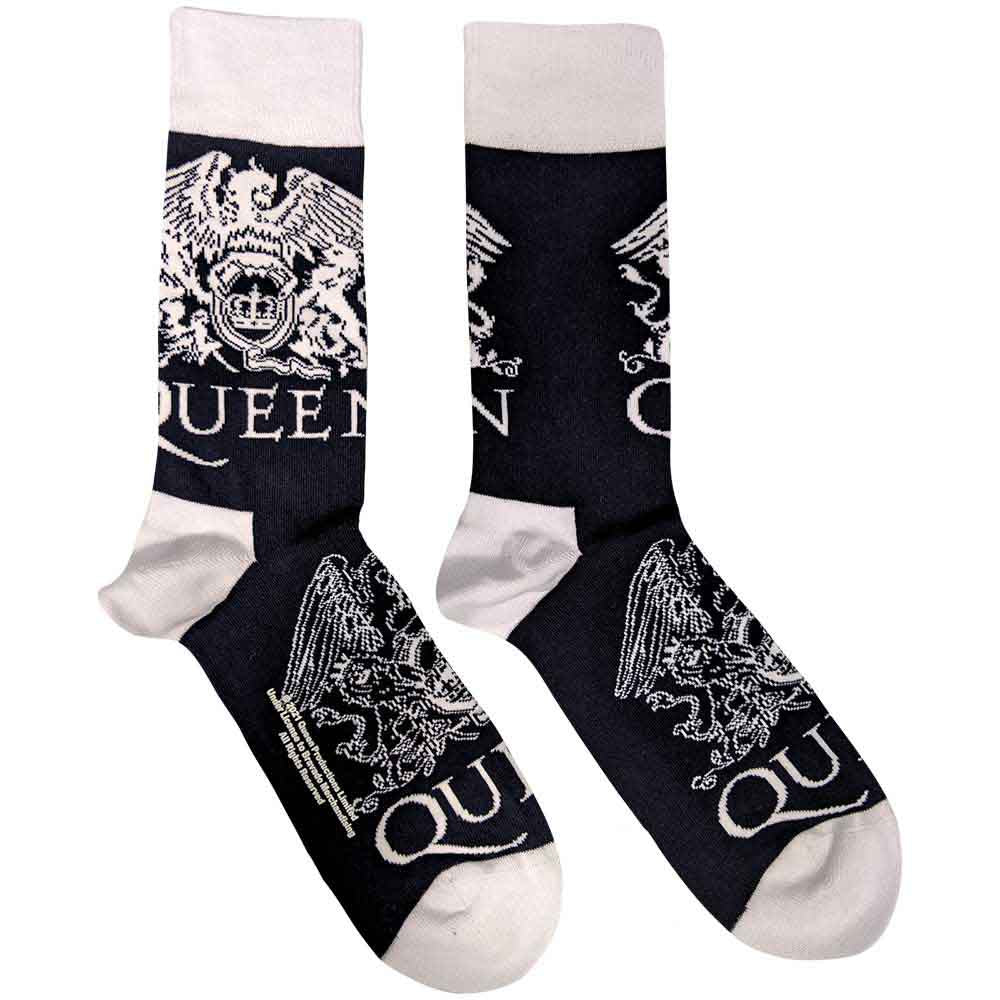 Queen - White Crests | Socks Blue