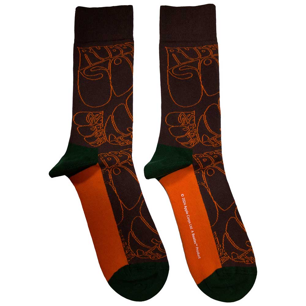 The Beatles - Rubber Soul Text Outlines Repeat | Brown