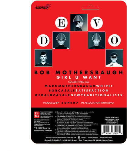 Devo - Super7 - Devo - ReAction Figures Wv4 - Bob Mothersbaugh (The Girl You Want) (Collectible, Figure, Action Figure) | Action Figure