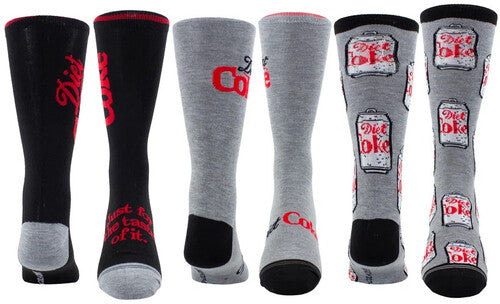 Diet Coke - Perri's - Diet Coke - Can Gift Tube - Crew Socks (Assorted Styles 3 Pack Gift Box) (Socks, Gift Set, 3 Pack) | Socks