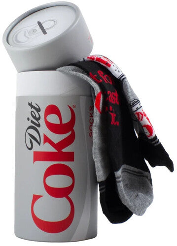 Diet Coke - Perri's - Diet Coke - Can Gift Tube - Crew Socks (Assorted Styles 3 Pack Gift Box) (Socks, Gift Set, 3 Pack) | Socks