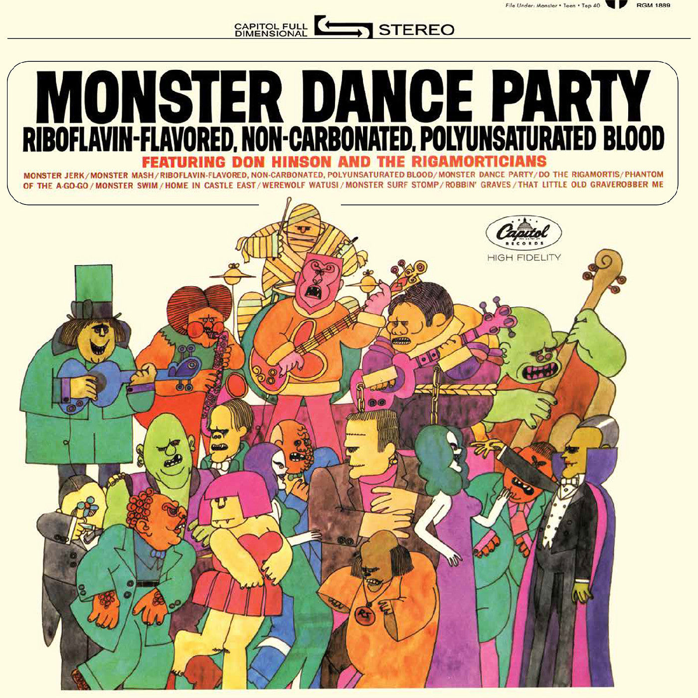 Don And The Rigamorticians Hinson | Monster Dance Party (Orange & Black Pumpkin Splatter Vinyl) | Vinyl